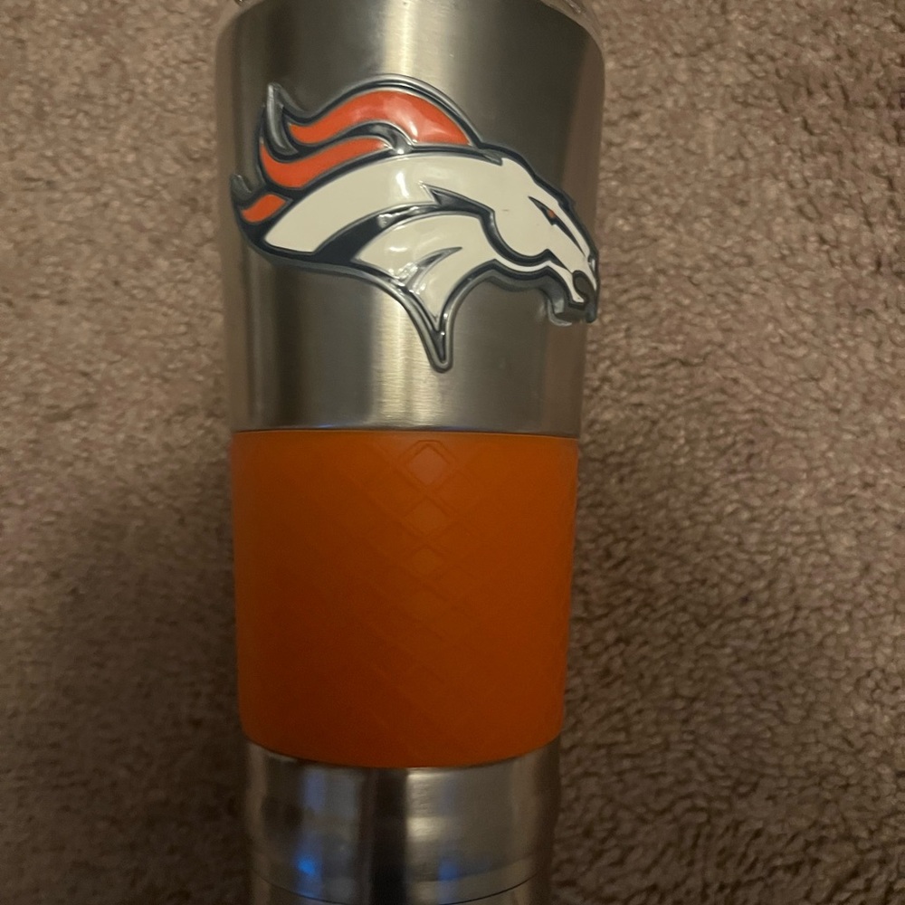 Stainless Steel Tumbler with Orange Accent